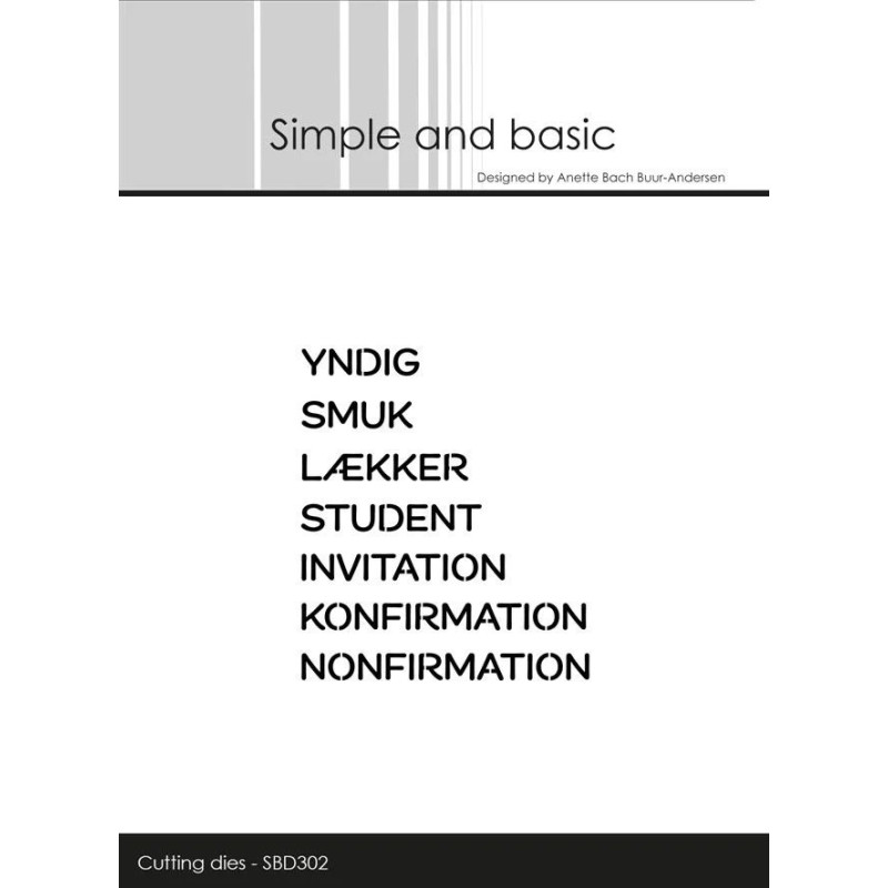 Simple And Basic - Cut Words - Danske Tekster 2 - SBD302