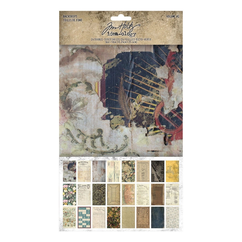 Tim Holtz Idea-ology - Metallic Kraft Cardstock Paper - 36 Sheets - 8x8  -New