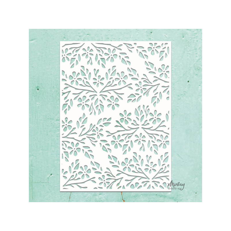 Mintay Papers - Stencil 6x8 - Flowers 2