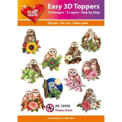 Easy 3D Toppers - Flower Owls