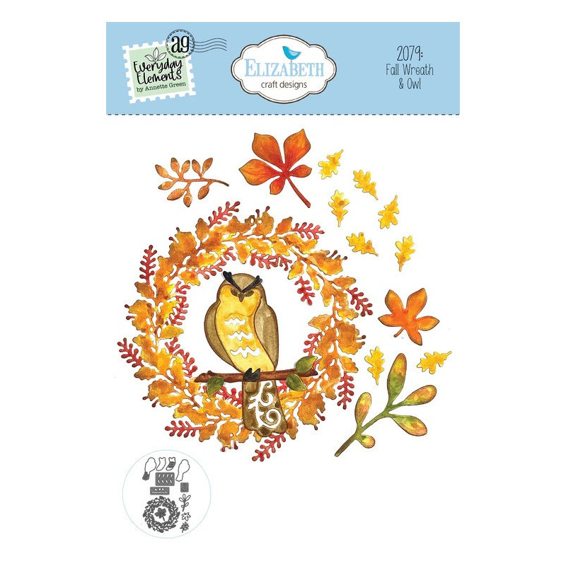 Elizabeth Craft Designs - Everyday Elements - Fall Wreath & Owl
