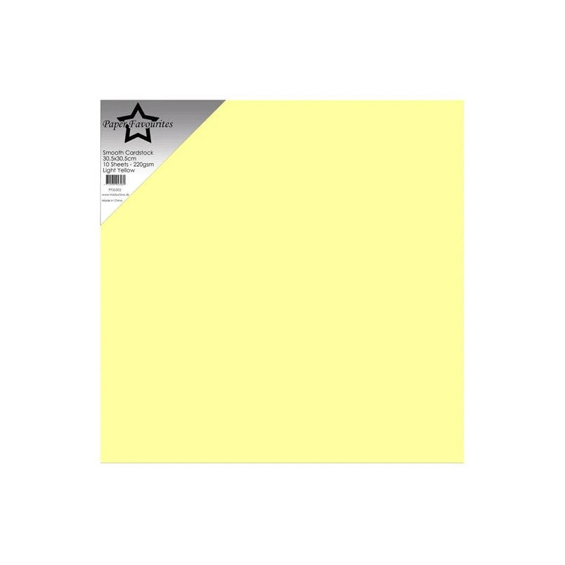 Paper Favourites - Smooth Cardstock 30.5x30.5 cm - Light Yellow - PFSS502