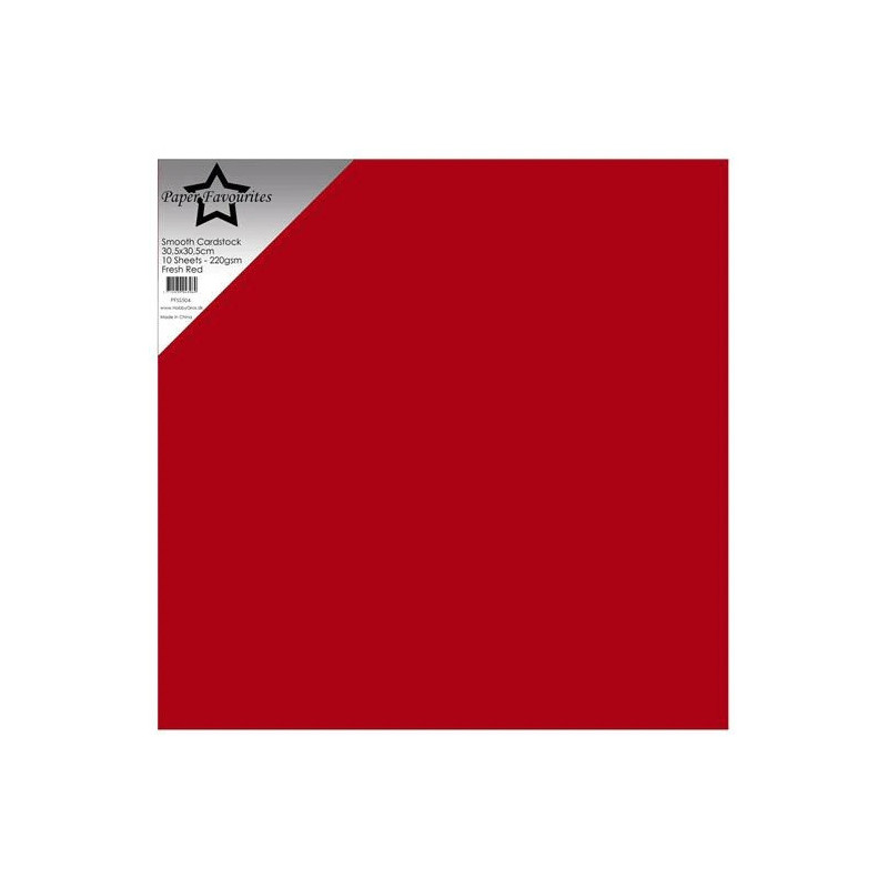 Paper Favourites - Smooth Cardstock 30.5x30.5 cm - Fresh Red - PFSS504