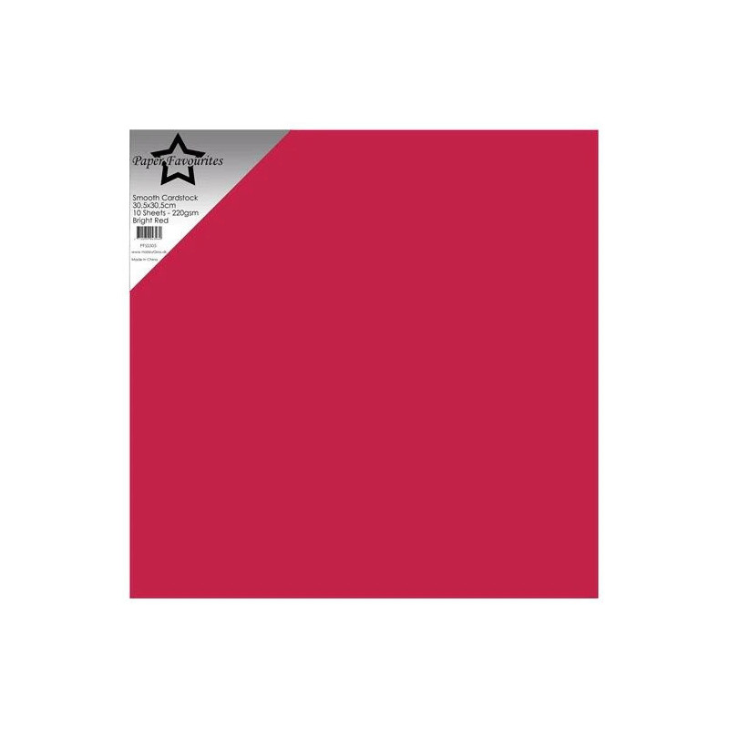 Paper Favourites - Smooth Cardstock 30.5x30.5 cm - Bright Red - PFSS505