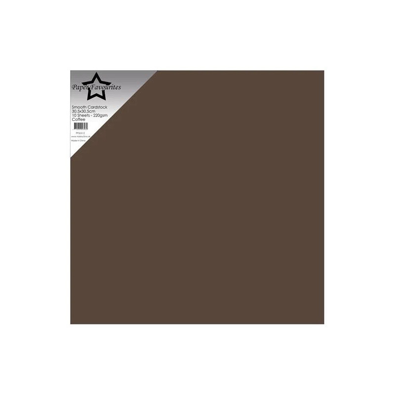 Paper Favourites - Smooth Cardstock 30.5x30.5 cm - Coffee - PFSS512