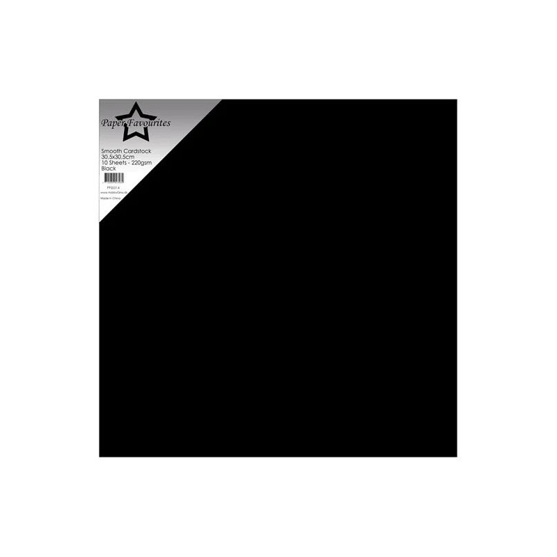 Paper Favourites - Smooth Cardstock 30.5x30.5 cm - Black - PFSS514