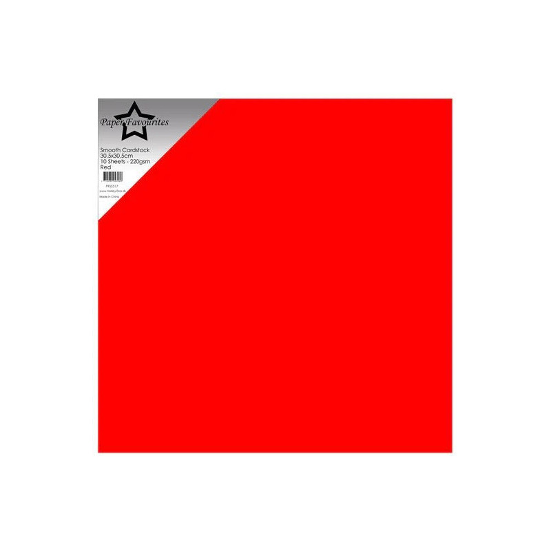 Paper Favourites - Smooth Cardstock 30.5x30.5 cm - Red - PFSS517