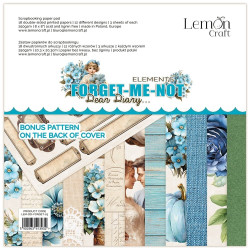 LemonCraft - Papirblok 20x20 - Dear Diary Forget-Me-Not - Elements & Basics