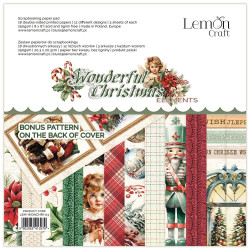 LemonCraft - Papirblok 20x20 - Wonderful Christmas - Elements & Basics