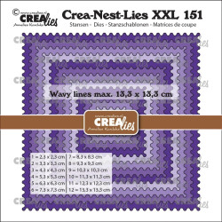 CREAlies - Crea-Nest-Lies XXL No. 151 - Squares With Wavy Lines - CLNestXXL151