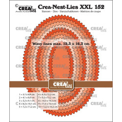 CREAlies - Crea-Nest-Lies XXL No. 152 - Ovals With Wavy Lines - CLNestXXL152