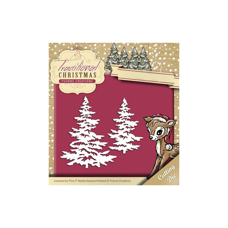 Yvonne Creations - Traditional Christmas - Snowy Tree - YCD10053