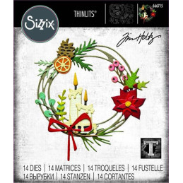 Sizzix - Tim Holtz - Thinlits Die - Vault Festive Wreath - 666715