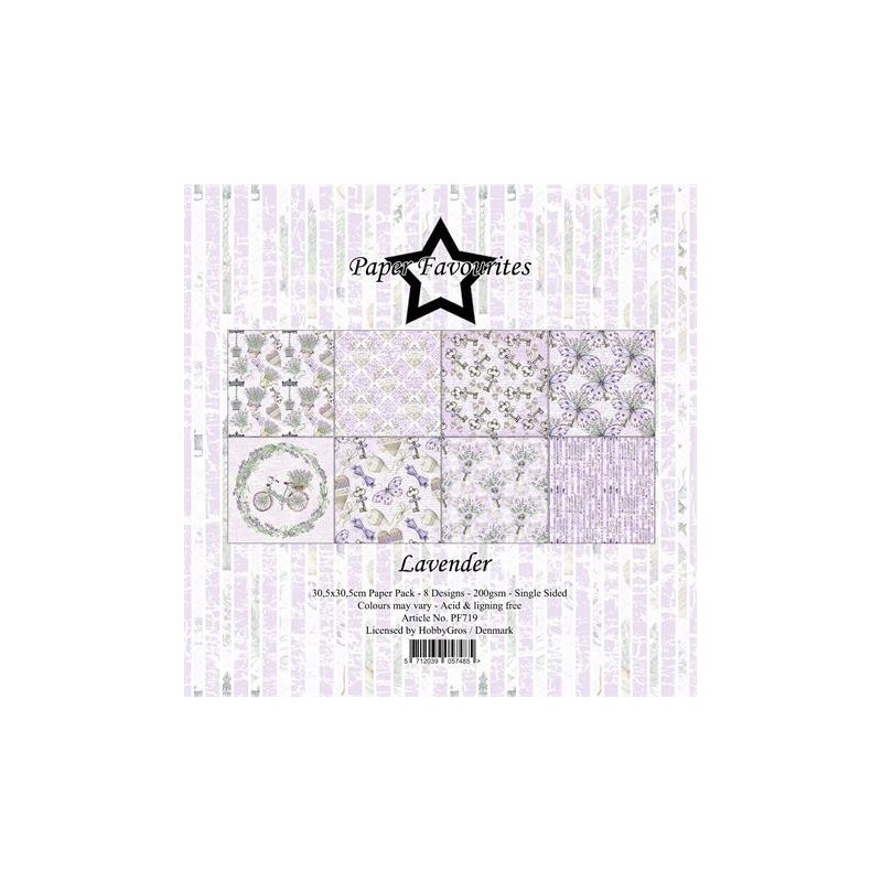 Paper Favourites - Papirpakke 30.5x30.5 - Lavender - PF719