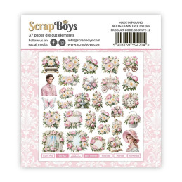 ScrapBoys - Double Sided Die Cut Elements - Sweet Peonies