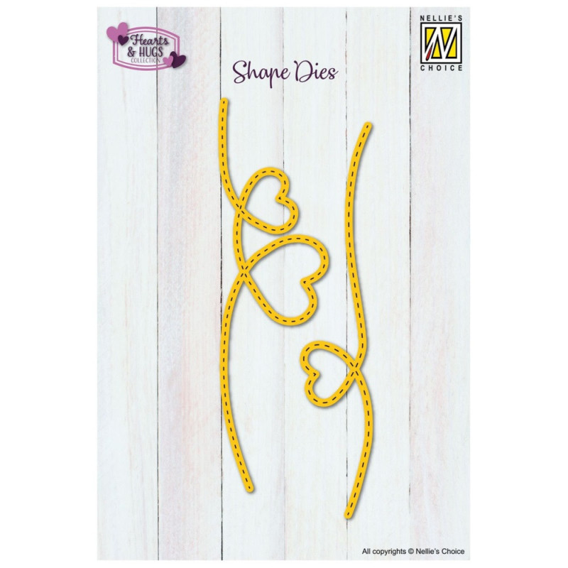 Nellie Snellen - Shape Dies - Emboss Hearts Dotted Line - SD335 Nellie Snellen - Shape Dies - Emboss Hearts Dotted Line - SD335