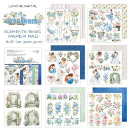 LemonCraft - Papirblok 20x20 - Hydrangea Dear Diary - Elements & Basics