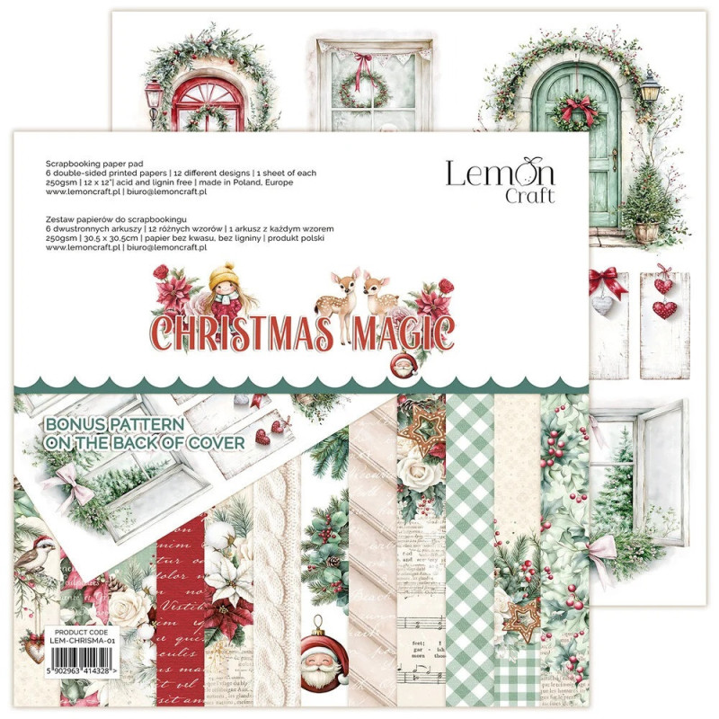 LemonCraft - Papirblok 30x30 - Christmas Magic - Paper Pad