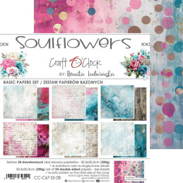 Craft O'Clock - Papirpakke 20x20 - Soulflowers - Basic