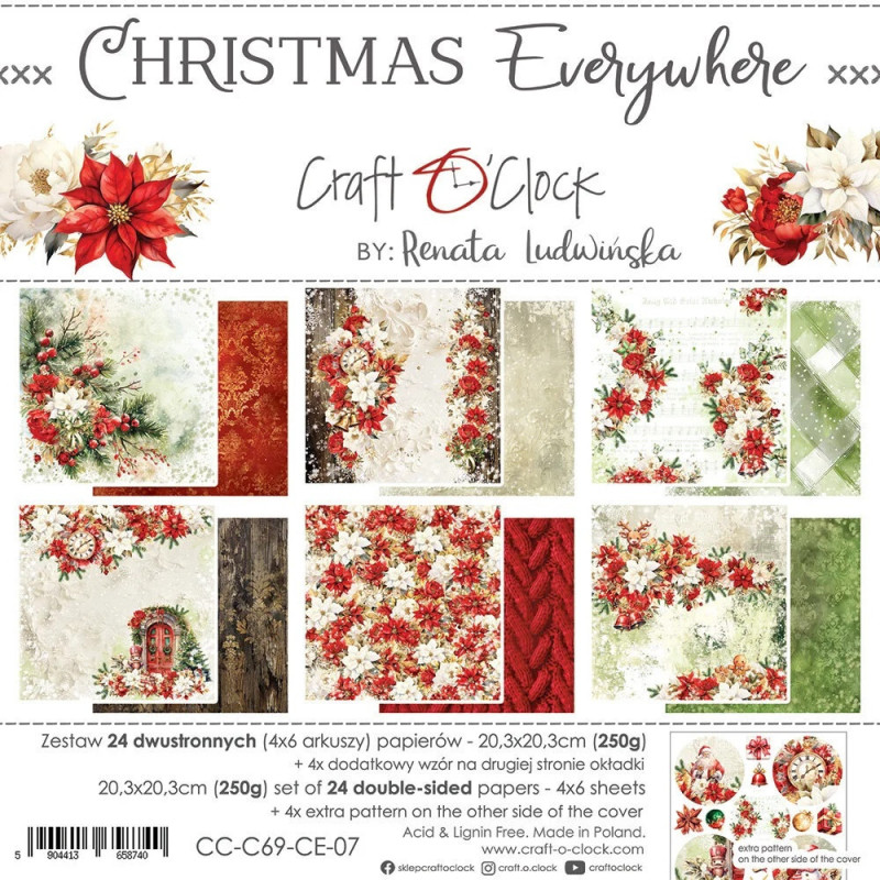Craft O'Clock - Papirpakke 20x20 - Christmas Everywhere