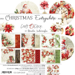 Craft O'Clock - Papirpakke 20x20 - Christmas Everywhere