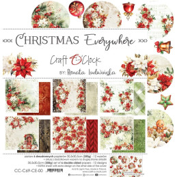 Craft O'Clock - Papirpakke 30x30 - Christmas Everywhere