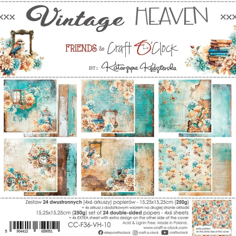 Craft O'Clock - Papirpakke 15x15 - Vintage Heaven
