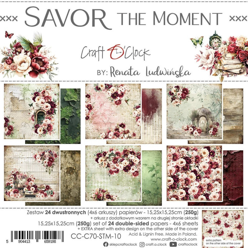 Craft O'Clock - Papirpakke 15x15 - Savor The Moment
