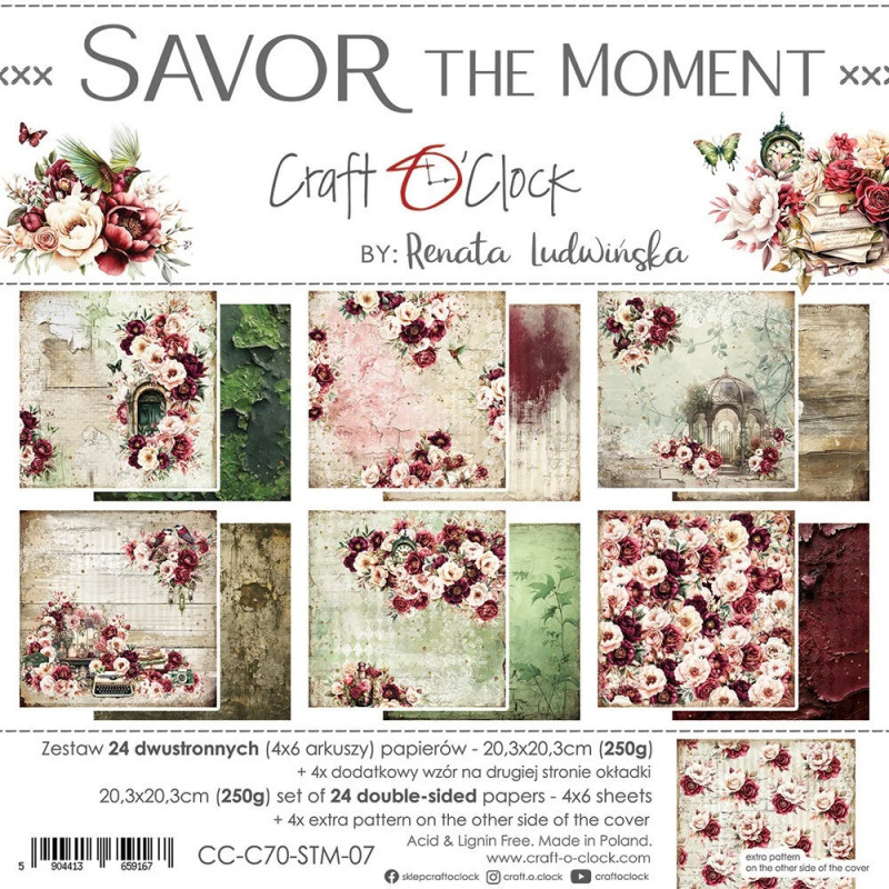 Craft O'Clock - Papirpakke 20x20 - Savor The Moment