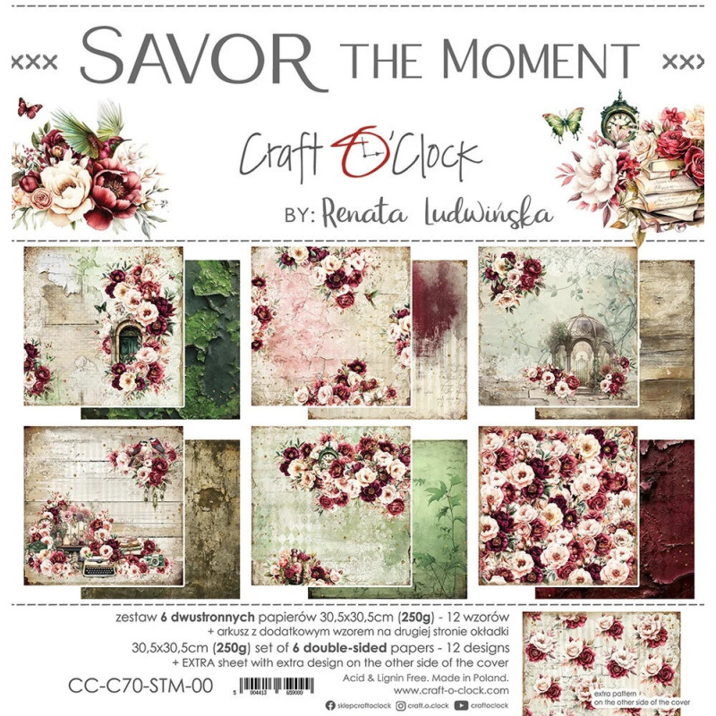 Craft O'Clock - Papirpakke 30x30 - Savor The Moment