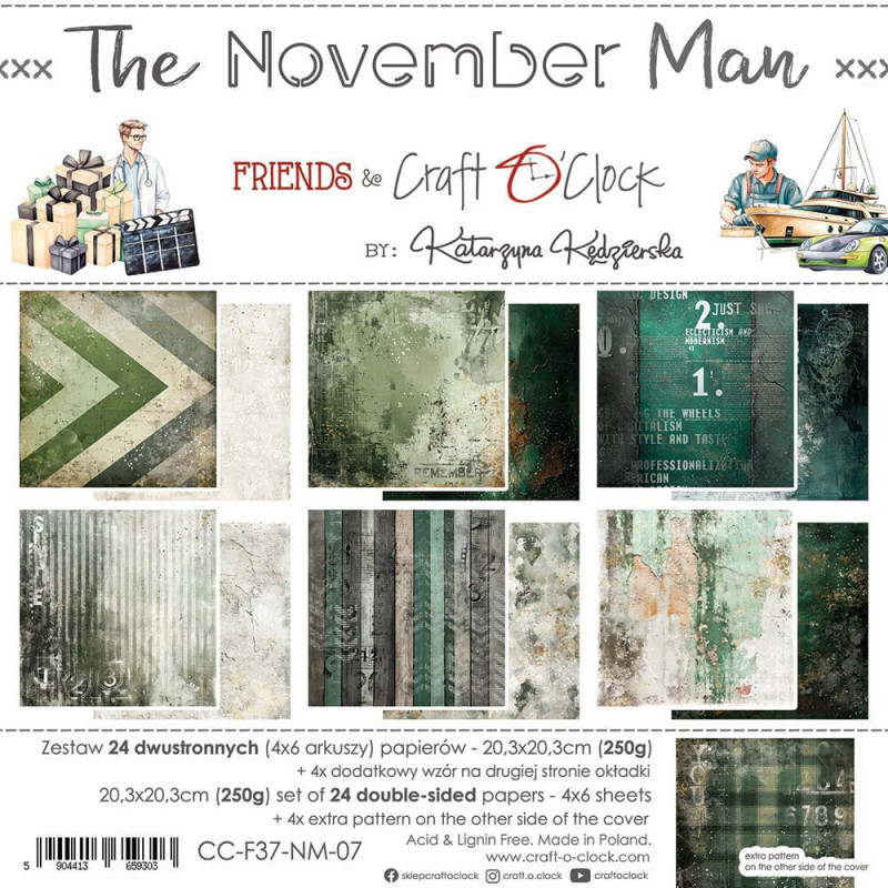 Craft O'Clock - Papirpakke 20x20 - The November Man