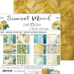 Craft O'Clock - Papirpakke 20x20 - Sunset Mood - Mix
