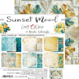 Craft O'Clock - Papirpakke 20x20 - Sunset Mood - Mix