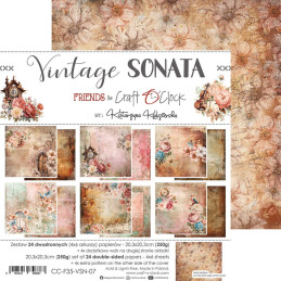 Craft O'Clock - Papirpakke 20x20 - Vintage Sonata - Mix