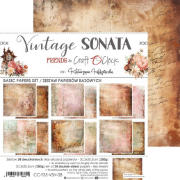 Craft O'Clock - Papirpakke 20x20 - Vintage Sonata - Mix