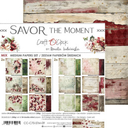 Craft O'Clock - Papirpakke 20x20 - Savor The Moment - Mix