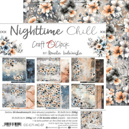 Craft O'Clock - Papirpakke 20x20 - Nighttime Chill - Mix