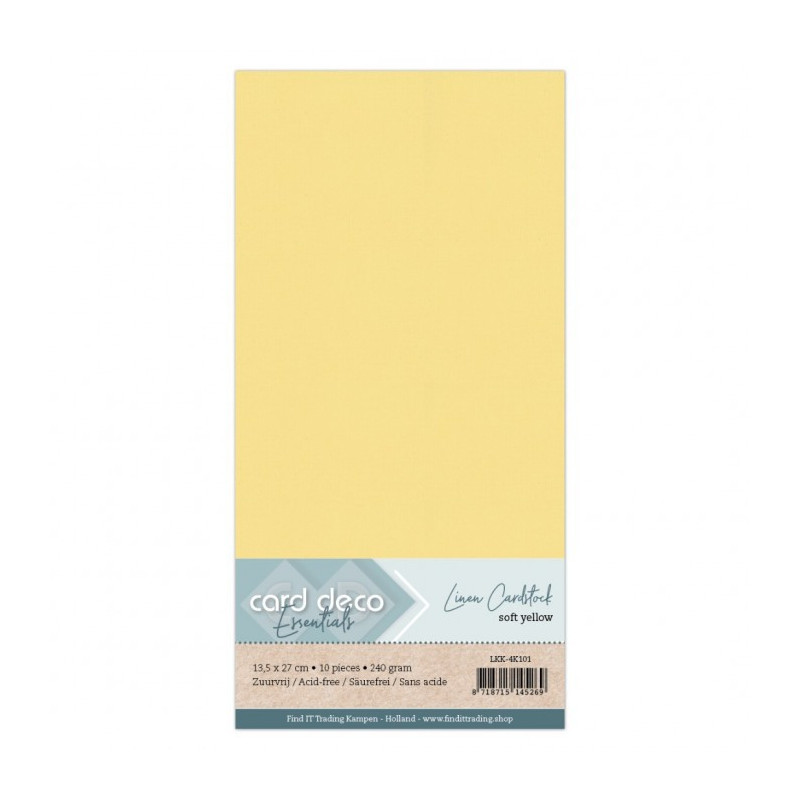 Card Deco Essentials - Linen Cardstock 4K - Soft Yellow