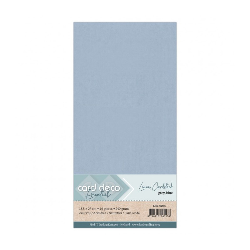 Card Deco Essentials - Linen Cardstock 4K - Grey Blue