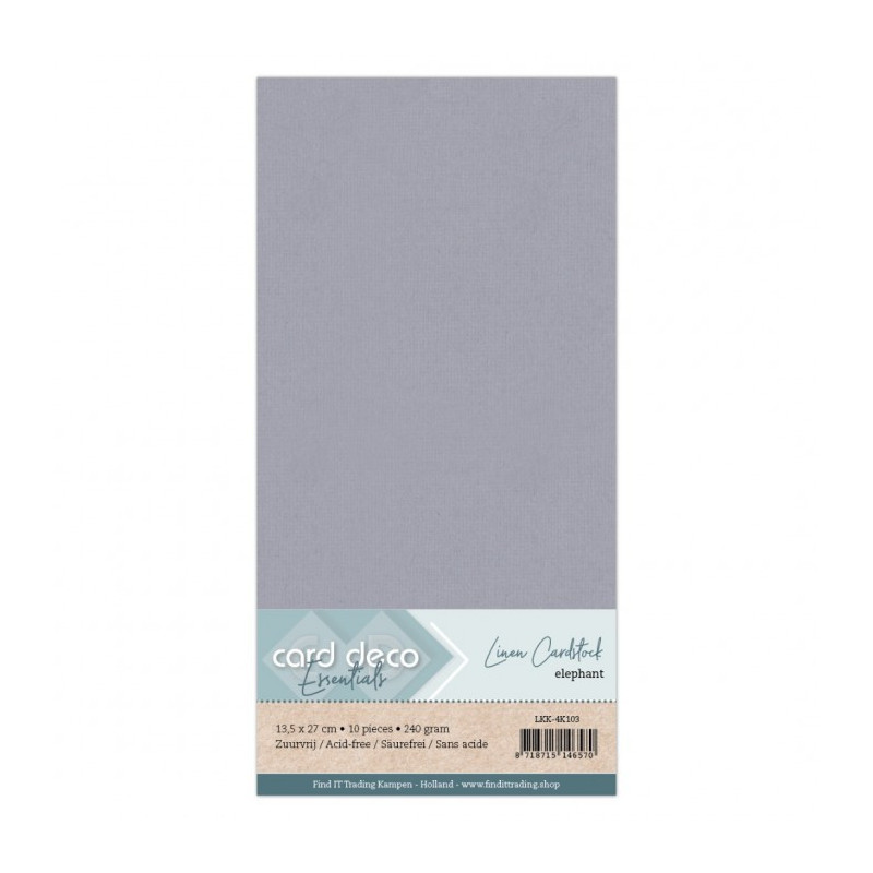 Card Deco Essentials - Linen Cardstock 4K - Elephant