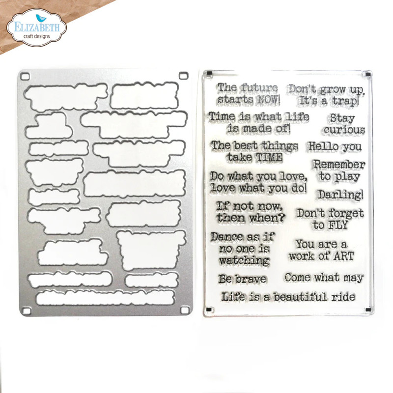Elizabeth Craft Designs - Stamp And Die Set - Art Journal Specials - Journal Phrases 4