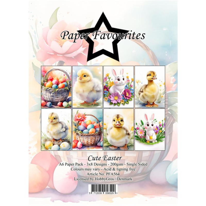 Paper Favourites - Papirpakke A6 - Cute Easter - PFA564