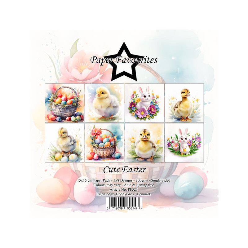 Paper Favourites - Papirpakke 15x15 - Cute Easter - PF523