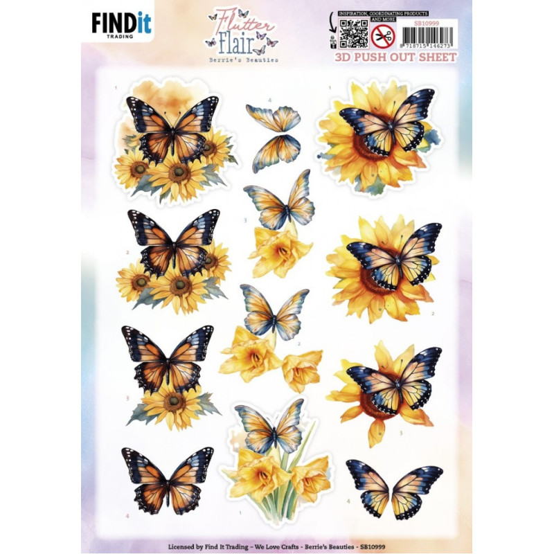 Pushout - Berries Beauties - Flutter Flair - Yellow Flutters - SB10999