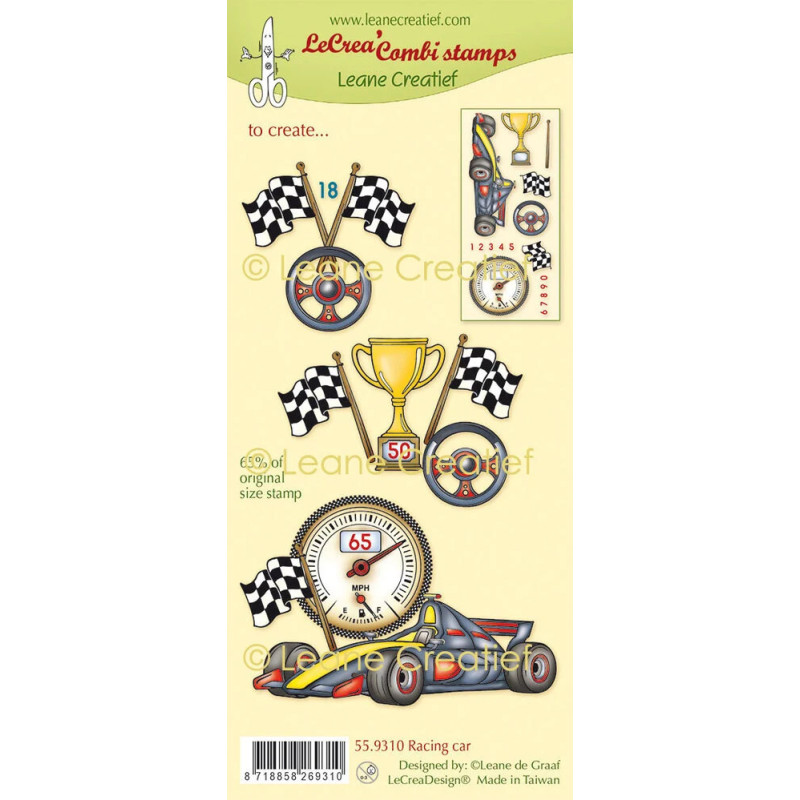 Leane Creatief - Clear Stamp - Racing Car - 55.9310