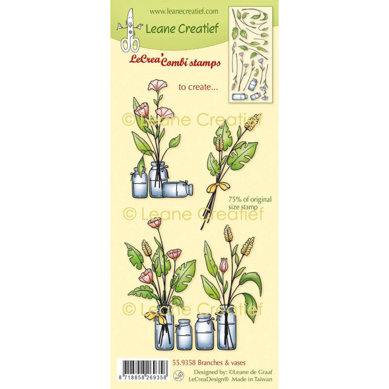 Leane Creatief - Clear Stamp - Flowers & Vases - 55.9358