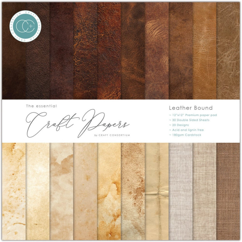 Craft Consortium - Papirblok 30x30 - Leather Bound - CCEPAD035