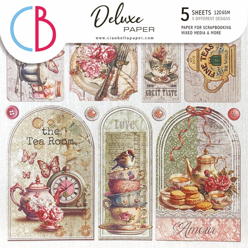 Ciao Bella - Papirpakke 6x6 - Deluxe Paper Silver - Timeless Moments
