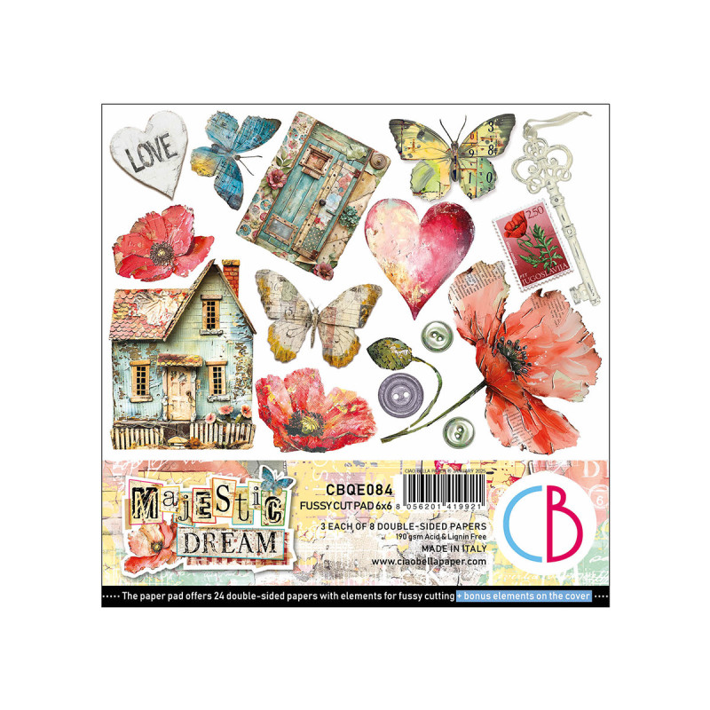 Ciao Bella - Papirpakke 6x6 - Fussy Cut - Majestic Dream