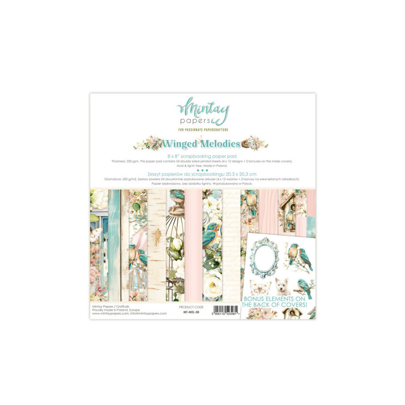 Mintay Papers - Papirblok 20x20 - Winged Melodies
